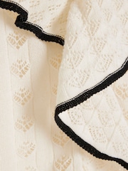 River Island Cream Frill Detailed Knitted Top - Image 6 of 6