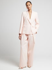 River Island Pink Linen Tailored Blazer - Image 2 of 3