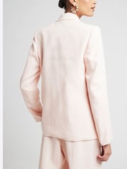 River Island Pink Linen Tailored Blazer - Image 3 of 3