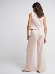 River Island Pink Wide Leg Pleated Linen Trousers - Image 2 of 4