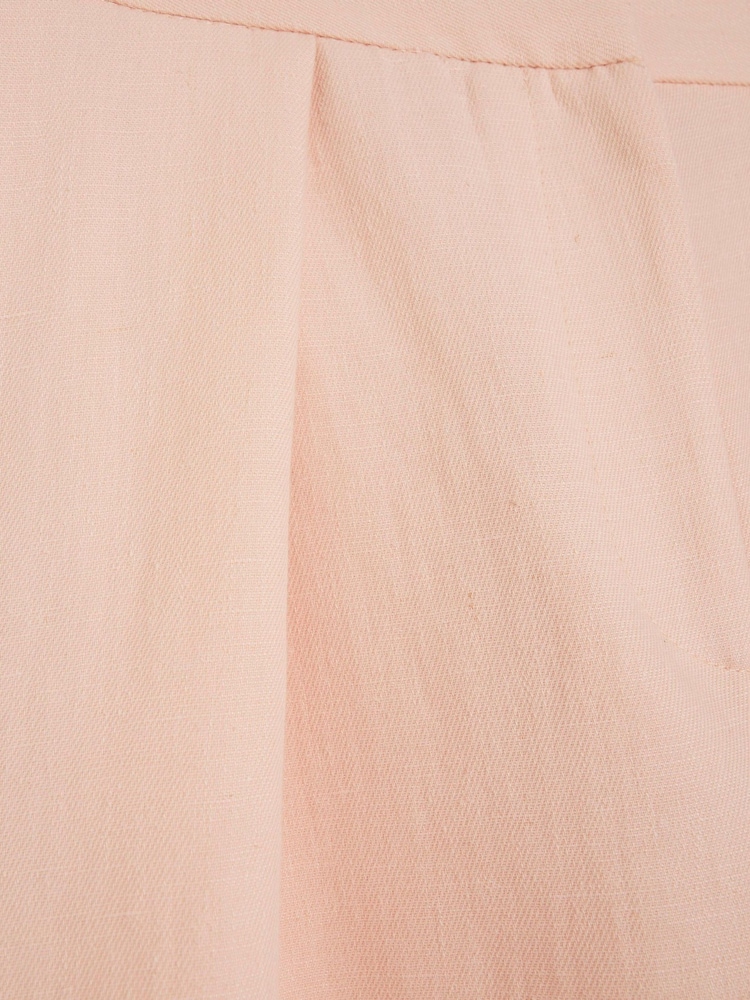 River Island Pink Wide Leg Pleated Linen Trousers - Image 4 of 4