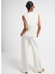 River Island Cream Stripe Wide Leg Trousers - Image 2 of 4