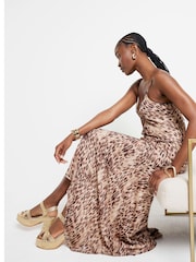 River Island Украшенный леопардовый принт 100% Хлопковое платье-комбинация - Image 2 of 4