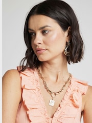 River Island Pink Ribbed Hybrid Ruffle Tank Top - Image 3 of 4