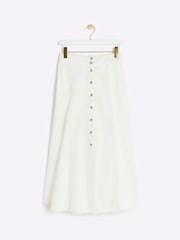 River Island White Godet Denim Midi Skirt - Image 5 of 6