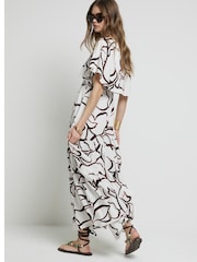 River Island Brown Frill Sleeve Maxi Dress - Image 2 of 6