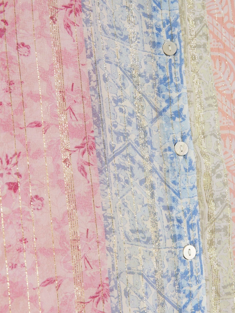River Island Pink Floral Print Mix 100% Cotton Shirt - Image 4 of 4 River Island Pink Floral Print Mix 100% Cotton Shirt - Image 4 of 4