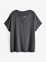 Negro - River Island Multipack Smart V-Neck T-Shirts 2 Pack - Imagen 7 de 8