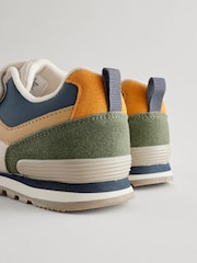 Neutral Colourblock Standard Fit (F) One Strap Elastic Lace Trainers - Image 3 of 6