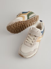Neutral Colourblock Standard Fit (F) One Strap Elastic Lace Trainers - Image 4 of 6