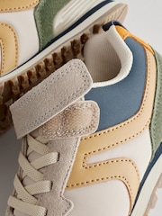 Neutral Colourblock Standard Fit (F) One Strap Elastic Lace Trainers - Image 5 of 6