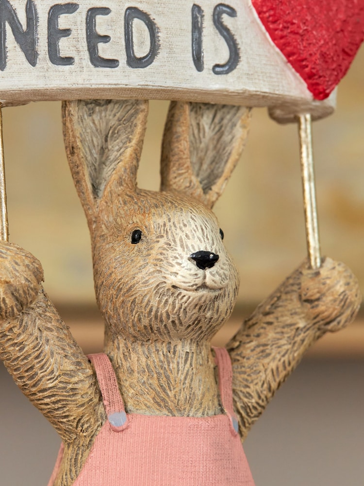 Natural Rosie The Rabbit All You Need is Love Ornament - Image 2 of 5