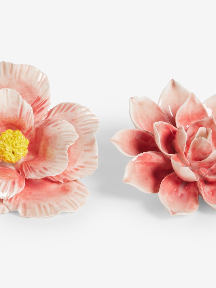 Juego de 2 adornos florales de cerámica - Imagen 5 de 5 Juego de 2 adornos florales de cerámica - Imagen 5 de 5