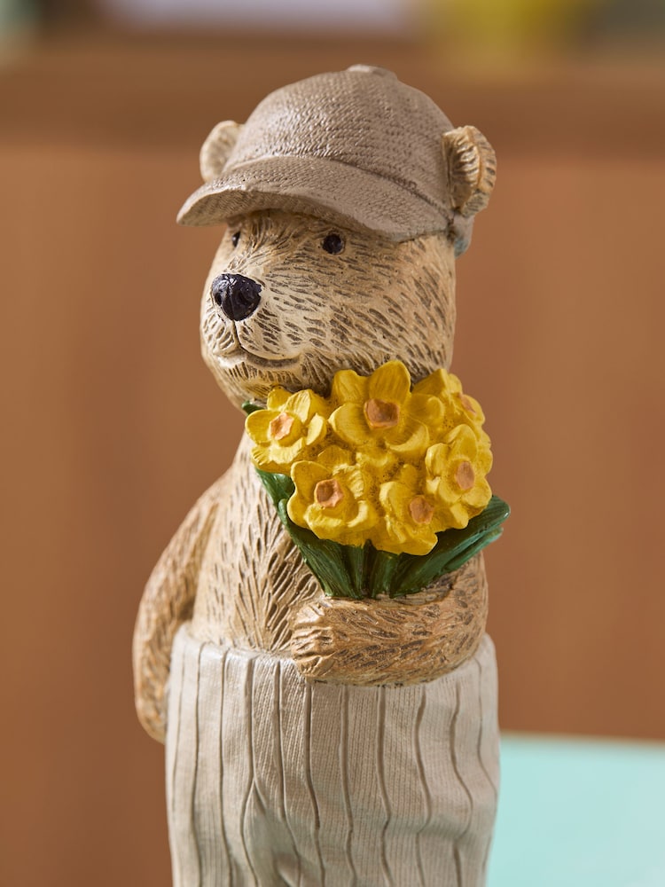 Natural Bertie Bear with Spring Flowers - Image 2 of 4