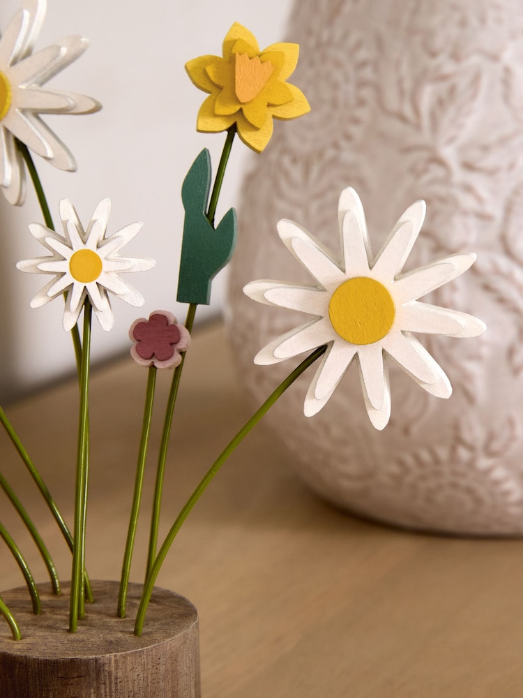 Natural Wooden Spring Flower Ornament - Image 2 of 3