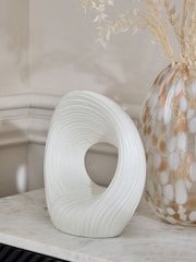 White Pleated Ornament - Image 1 of 5