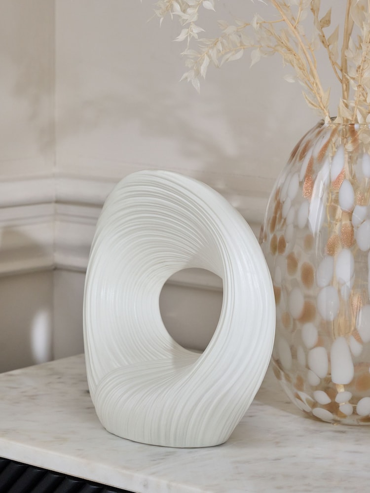 White Pleated Ornament - Image 1 of 5