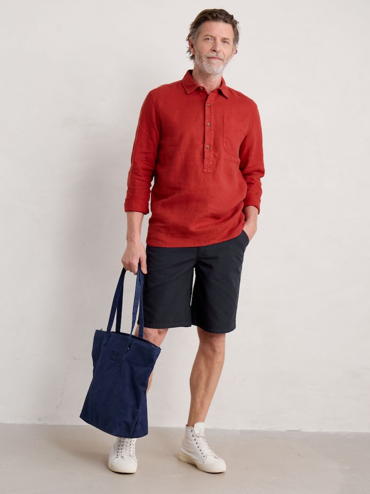 Seasalt Cornwall Blue Mens Stokerman 100% Cotton Shorts - Image 1 of 5 Seasalt Cornwall Blue Mens Stokerman 100% Cotton Shorts - Image 1 of 5