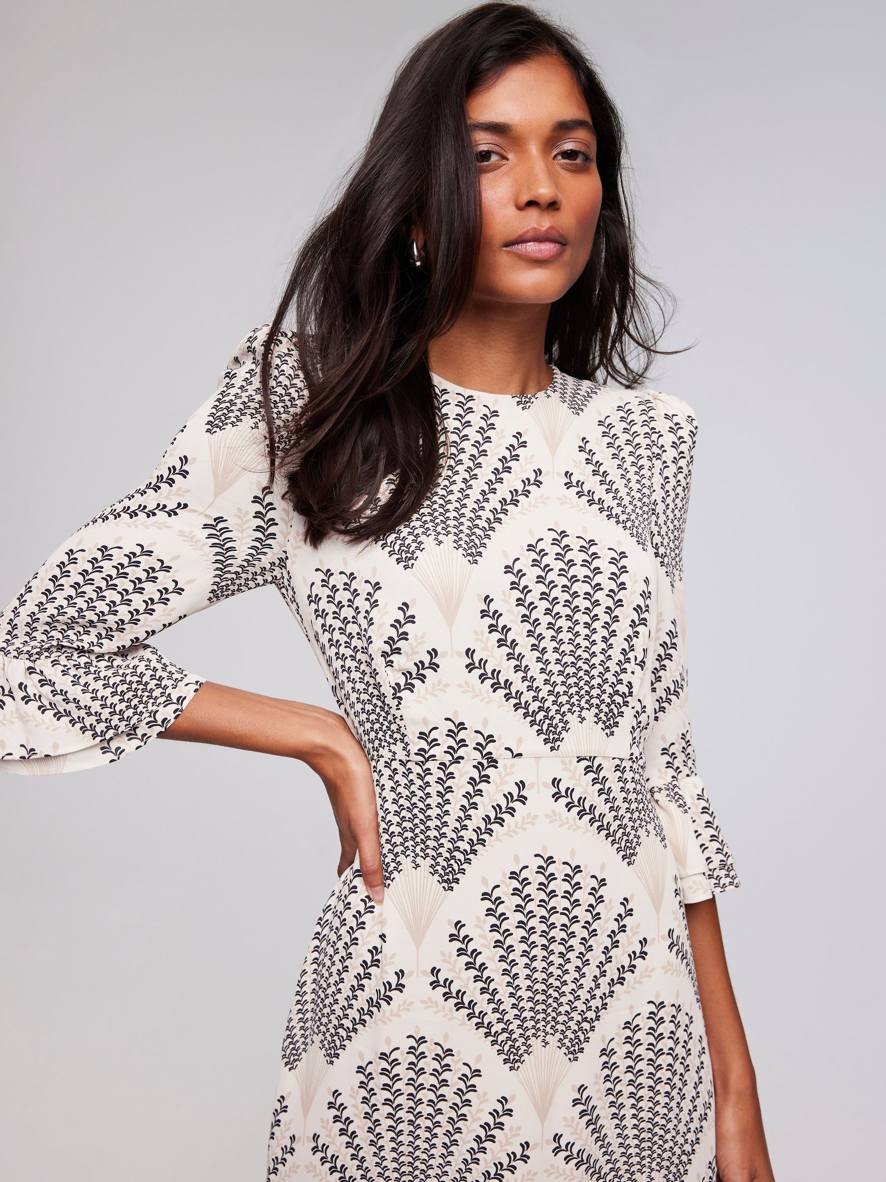 Ruffle midi dress clearance