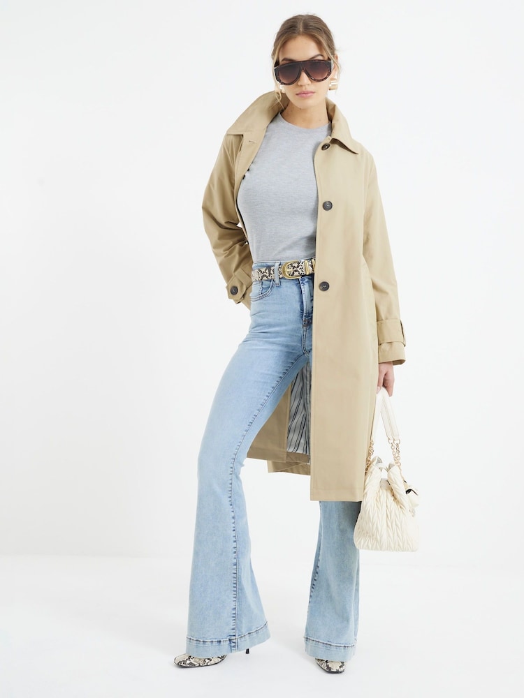 River Island Blue Light Black High Rise Tummy Hold Flared Jeans - Image 1 of 1