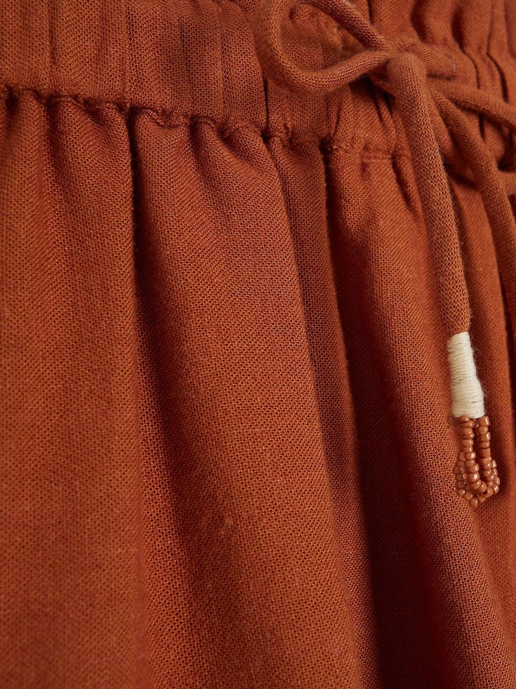 River Island Orange Broderie 100% Cotton Shorts - Image 4 of 4