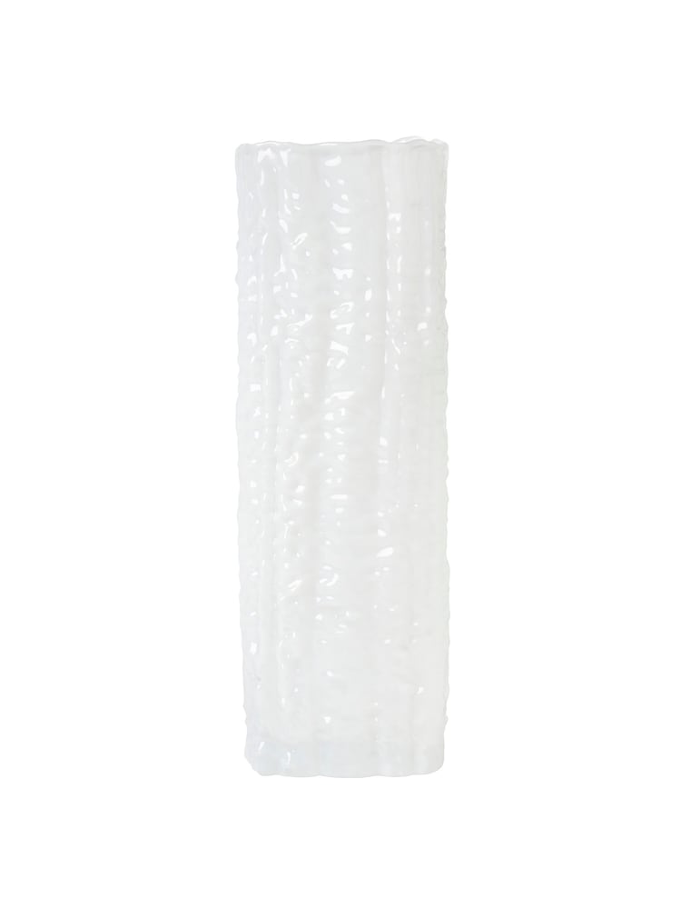 BHS White Large Mottled Glass Vase - Image 4 of 4