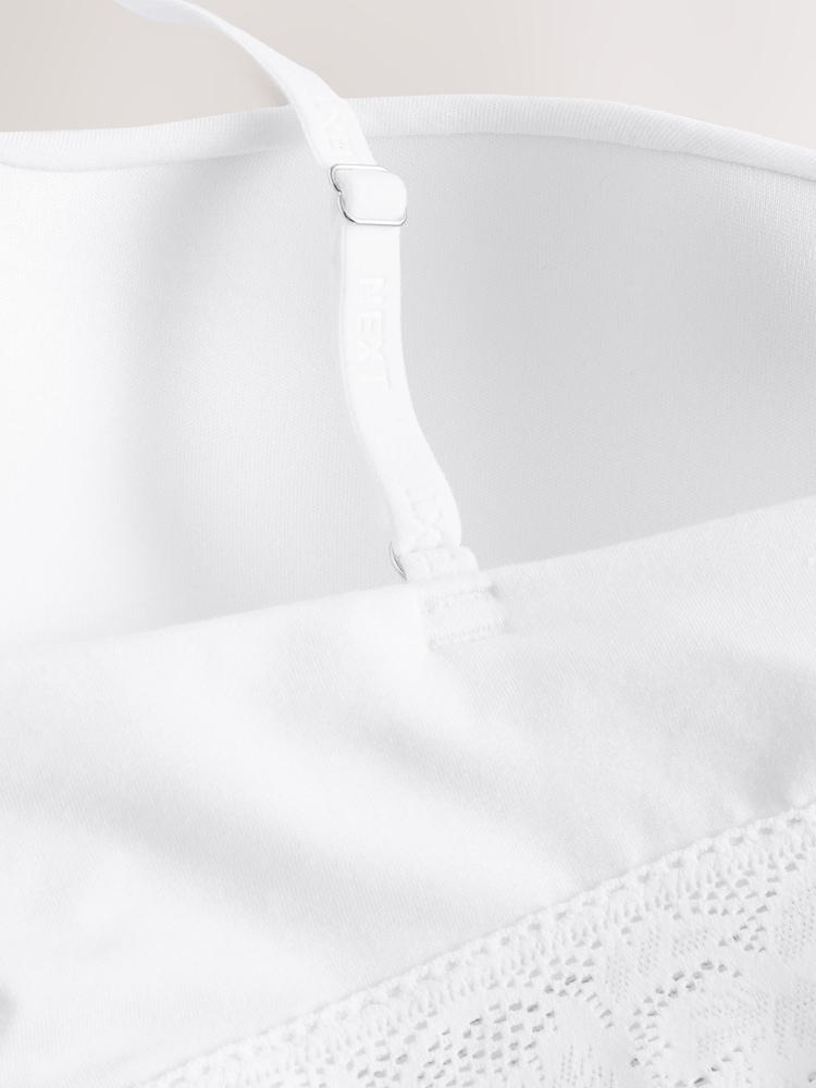 White Ultimate Comfort Light Pad Non Wire Lace Trim Bra A-D - Image 11 of 11