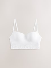 White Ultimate Comfort Light Pad Non Wire Lace Trim Bra A-D - Image 9 of 11
