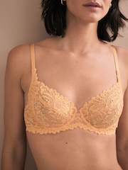 Orange Non Pad Full Cup A-E Lace Ultimate Comfort Bra - Image 4 of 9