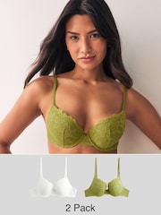 Vert/Ecru - Lot de soutiens-gorge en dentelle 2
 - Image 1 de 12