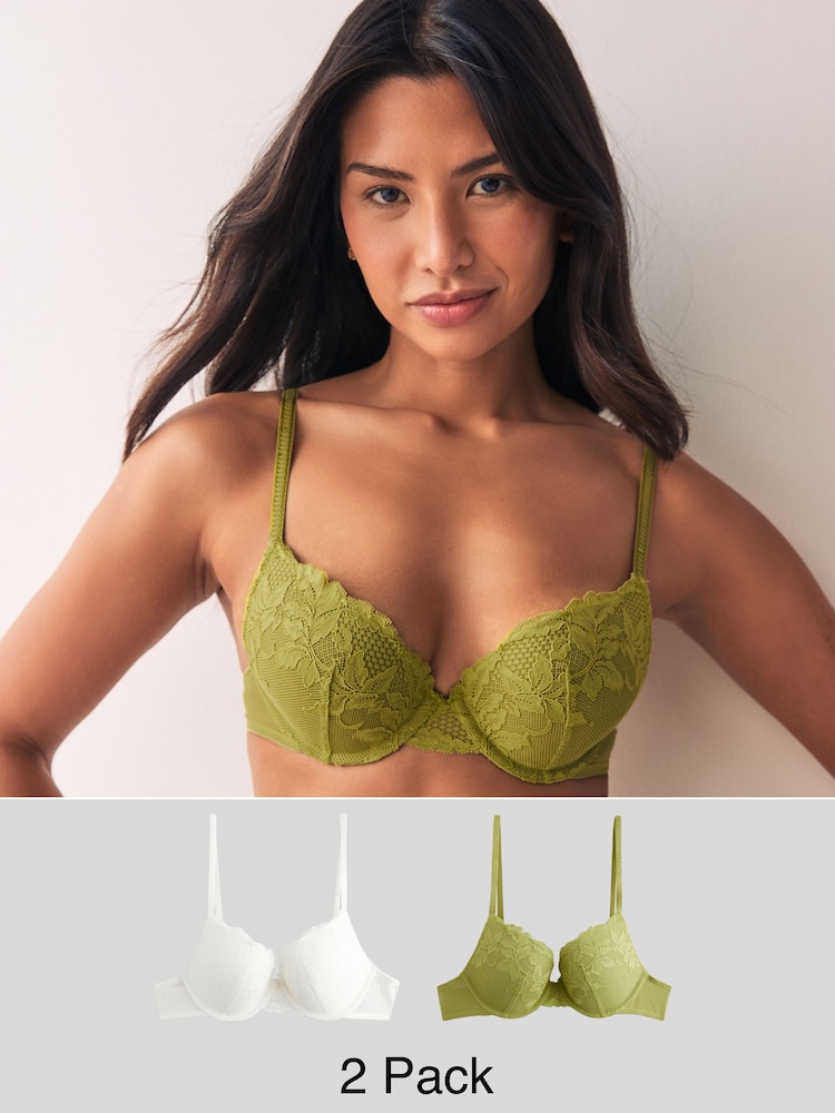 Vert/Ecru - Lot de soutiens-gorge en dentelle 2
 - Image 1 de 12