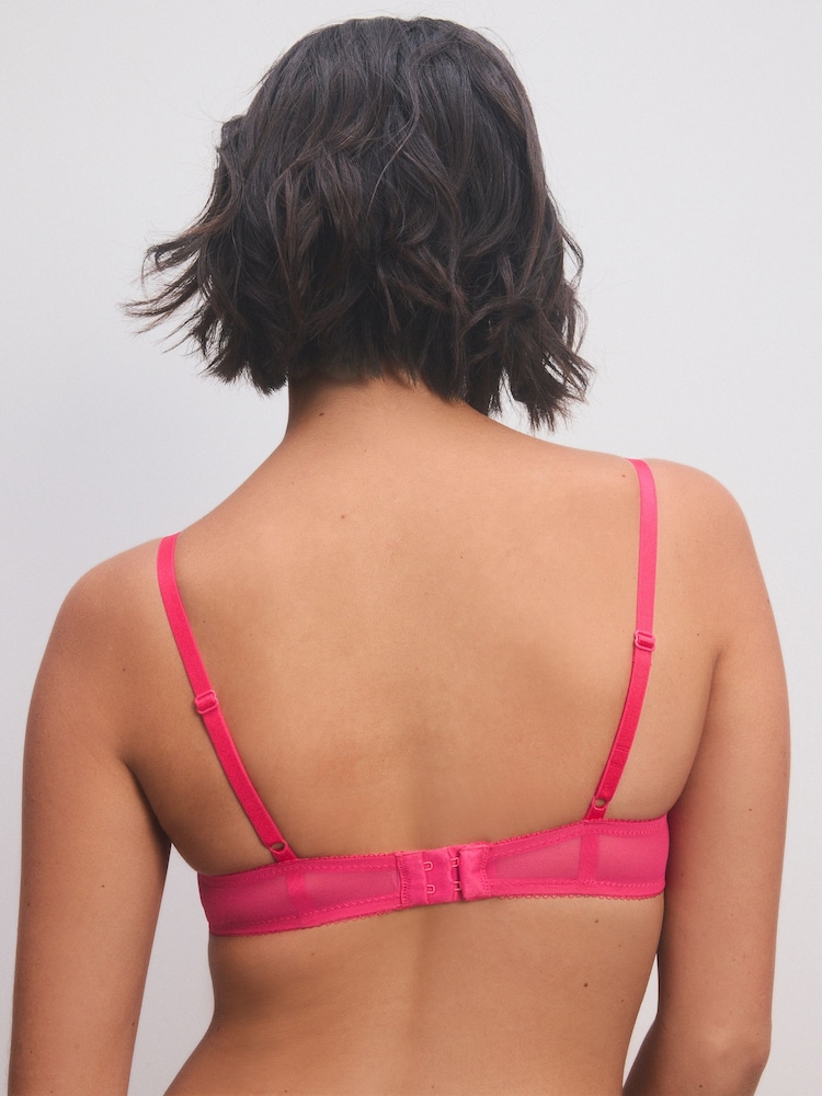 Rose vif - Soutien-gorge push-up rembourré balconnet A-DD - Image 3 of 5
