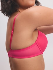 Bright Pink Push Up Padded Balcony Bra A-DD - Image 5 of 5