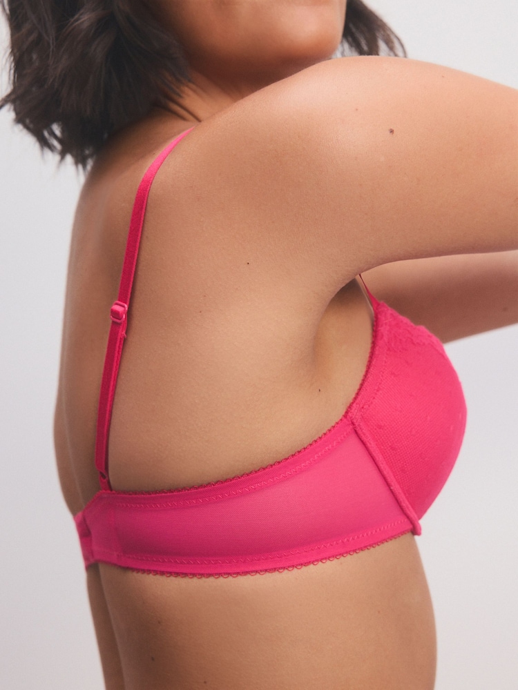 Bright Pink Push Up Padded Balcony Bra A-DD - Image 5 of 5