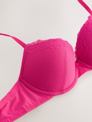 Bright Pink Push Up Padded Balcony Bra A-DD - Image 6 of 7