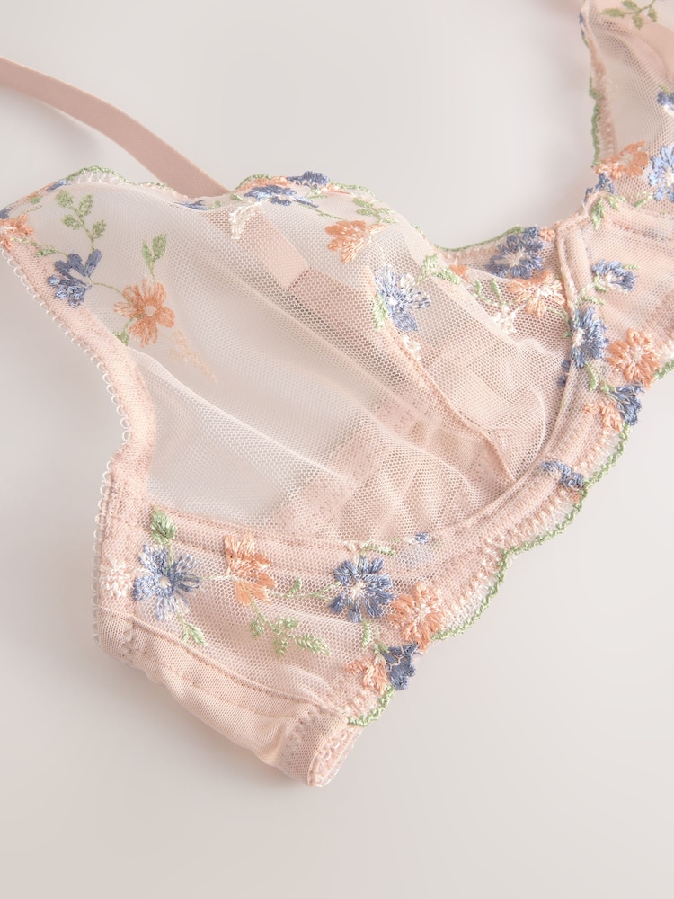 Multi - Premium-BH mit Blumenmuster und Stickerei - Image 7 of 8