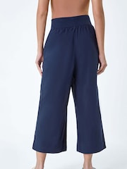 Roman Blue Wide Leg 100% Cotton Culottes - Image 3 of 5