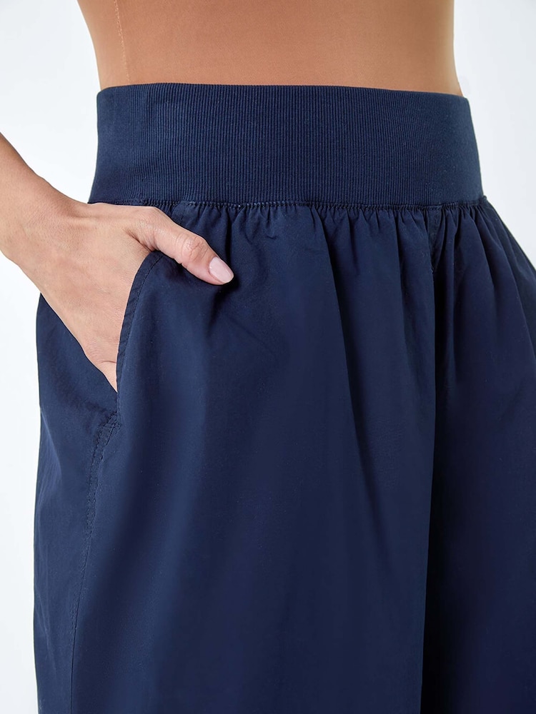 Roman Blue Wide Leg 100% Cotton Culottes - Image 5 of 5