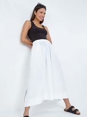 Roman White 100% Cotton Poplin Pocket Skirt - Image 1 of 5
