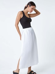 Roman White 100% Cotton Poplin Pocket Skirt - Image 2 of 5