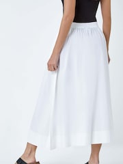 Roman White 100% Cotton Poplin Pocket Skirt - Image 3 of 5