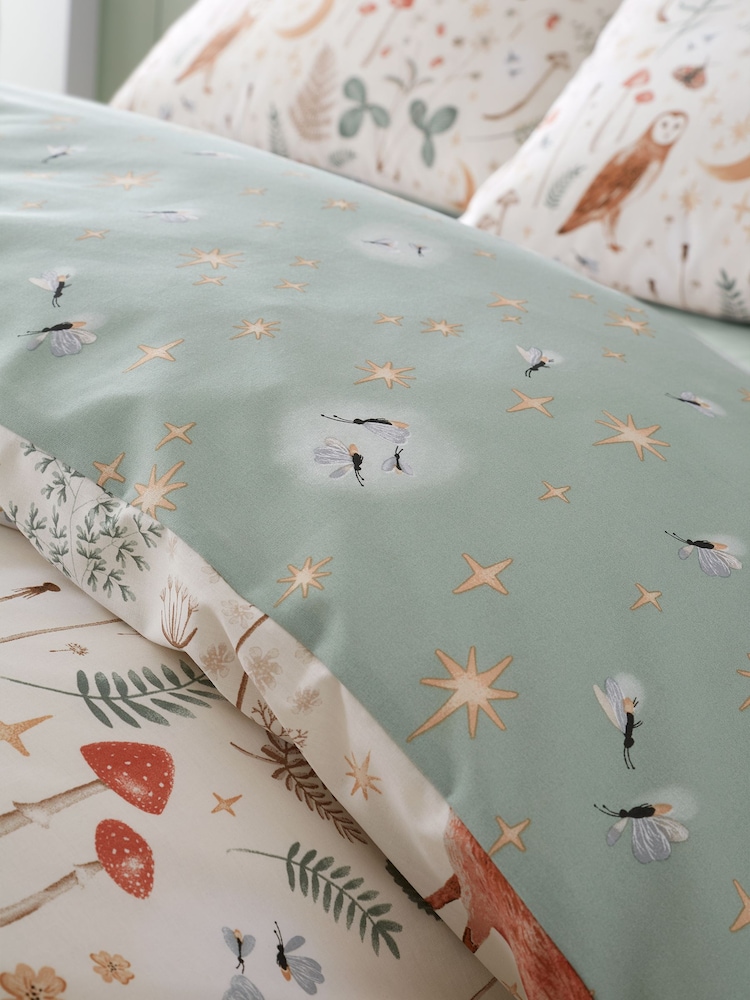 Catherine Lansfield Natural Enchanted Twilight Animals Duvet Cover and Pillowcase Set - Image 4 of 5