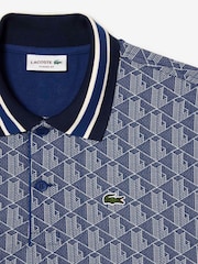 Lacoste Blue Monogram Polo Shirt - Image 6 of 6