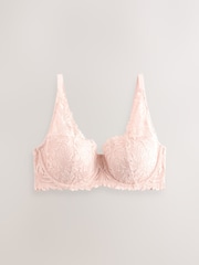 Pink DD+ Pad Balcony A-E Lace Ultimate Comfort Bra - Image 4 of 6