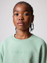 smALLSAINTS Sage Green Girls Oversized Cygni Ruched Sleeve Sweatshirt. - Image 4 of 8