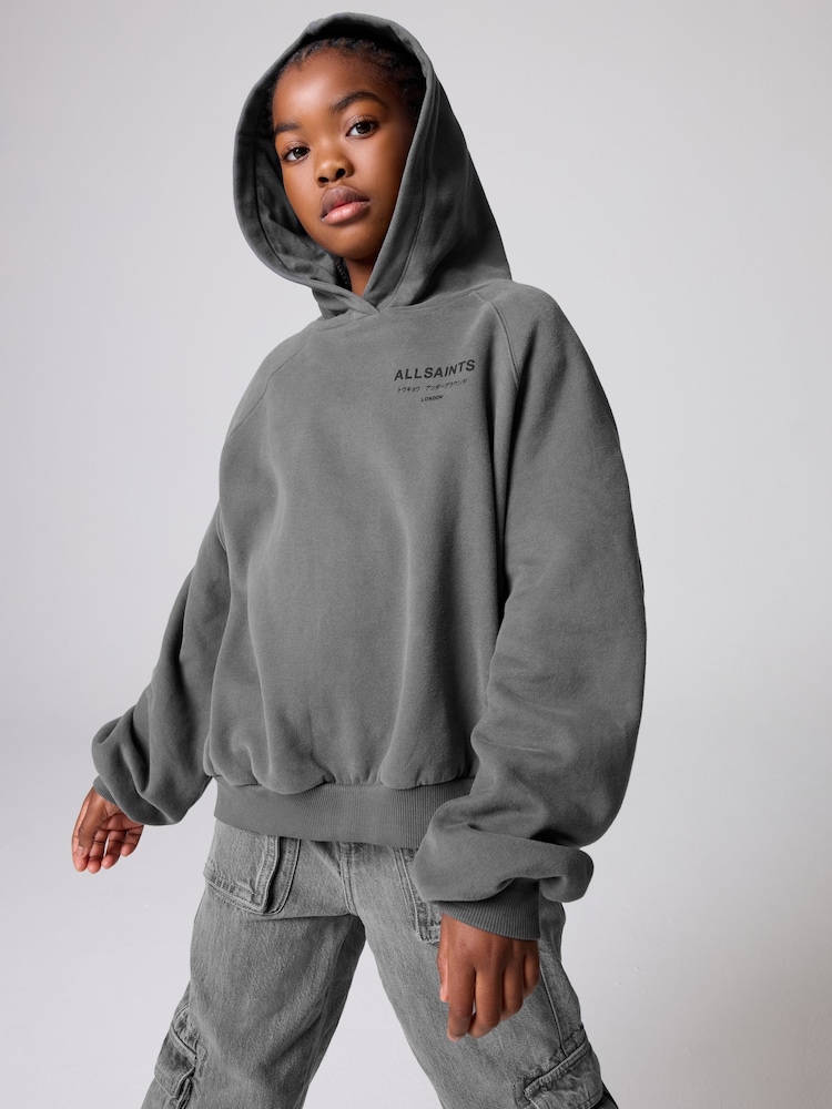 smALLSAINTS Charcoal Grey Girls Oversized Dana Zip Hoodie - Image 1 of 8
