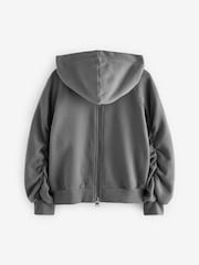smALLSAINTS Charcoal Grey Girls Oversized Dana Zip Hoodie - Image 6 of 8