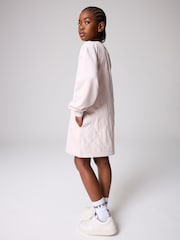 smALLSAINTS Light Pink Girls Nylon Quilted Sweat Dress - Image 2 of 9