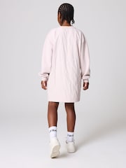 smALLSAINTS Light Pink Girls Nylon Quilted Sweat Dress - Image 3 of 9