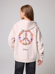smALLSAINTS Light Pink 100% Cotton Girls Sereni Peace Rihan Hoodie - Image 1 of 7